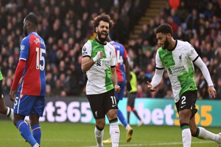 احتفال محمد صلاح نجم ليفربول ضد كريستال بالاس